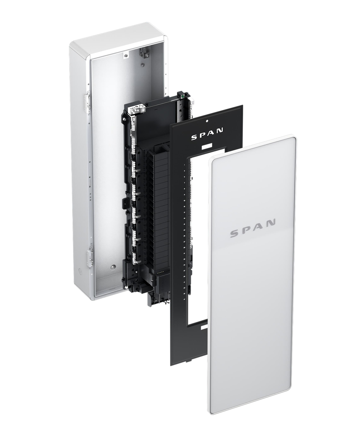 Exploded SPAN smart panel product render
